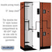 Salsbury 15" Wide Double Tier 'S' Style Designer Wood Locker - 3 Wide - 6 Feet High - 18 Inches Deep - Cherry - Silver Electronic Locks - Sweatfully