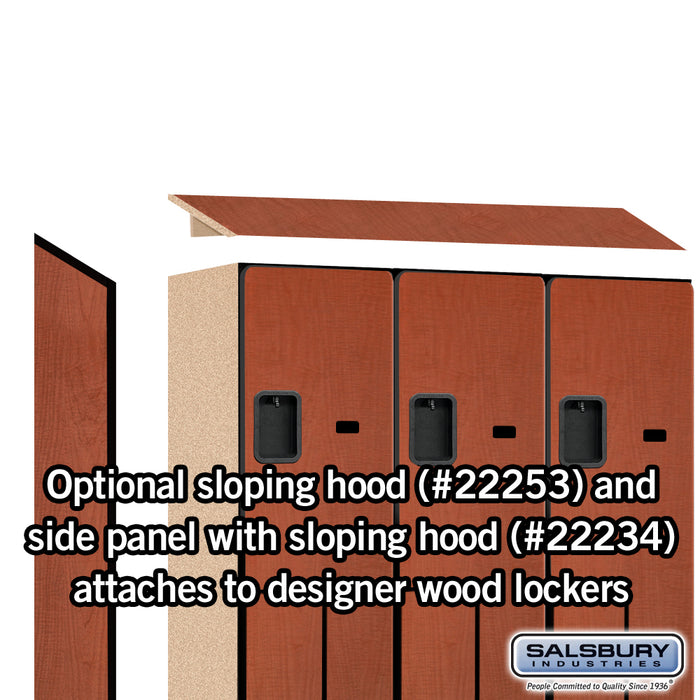Salsbury 15" Wide Double Tier 'S' Style Designer Wood Locker - 3 Wide - 6 Feet High - 18 Inches Deep - Cherry - Hasps - Sweatfully