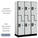 Salsbury 15" Wide Double Tier 'S' Style Designer Wood Locker - 3 Wide - 6 Feet High - 18 Inches Deep - Gray - Silver Electronic Locks - Sweatfully