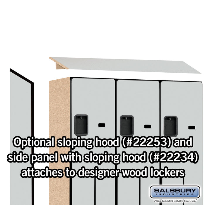 Salsbury 15" Wide Double Tier 'S' Style Designer Wood Locker - 3 Wide - 6 Feet High - 18 Inches Deep - Gray - Hasps - Sweatfully