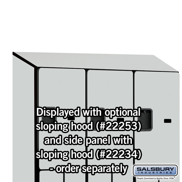 Salsbury 15" Wide Double Tier 'S' Style Designer Wood Locker - 3 Wide - 6 Feet High - 18 Inches Deep - Gray - Hasps - Sweatfully
