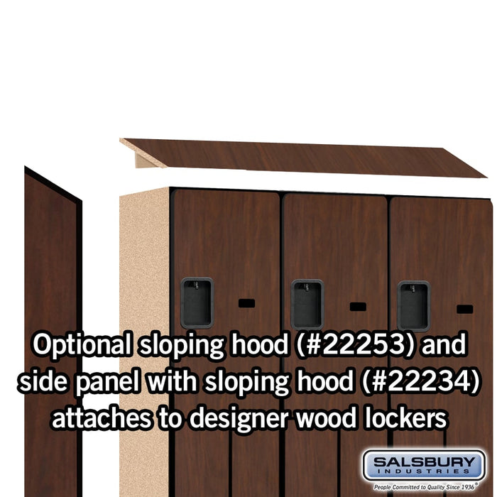 Salsbury 15" Wide Double Tier 'S' Style Designer Wood Locker - 3 Wide - 6 Feet High - 18 Inches Deep - Mahogany - Hasps - Sweatfully