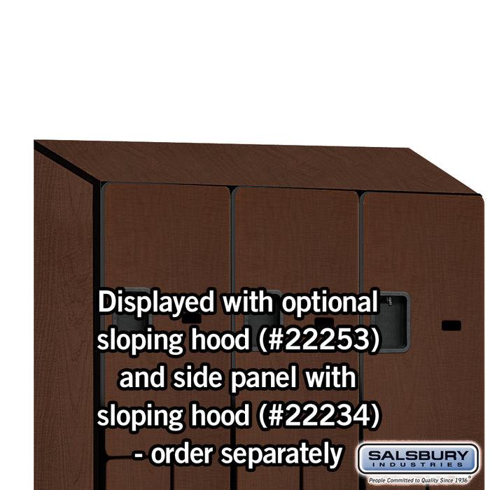 Salsbury 15" Wide Double Tier 'S' Style Designer Wood Locker - 3 Wide - 6 Feet High - 18 Inches Deep - Mahogany - Hasps - Sweatfully