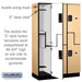 Salsbury 15" Wide Double Tier 'S' Style Designer Wood Locker - 3 Wide - 6 Feet High - 18 Inches Deep - Maple - Black Electronic Locks - Sweatfully