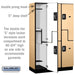 Salsbury 15" Wide Double Tier 'S' Style Designer Wood Locker - 3 Wide - 6 Feet High - 18 Inches Deep - Maple - Silver Resettable Combination Locks - Sweatfully