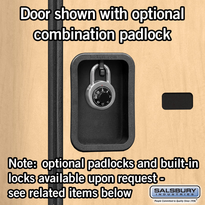 Salsbury 15" Wide Double Tier 'S' Style Designer Wood Locker - 3 Wide - 6 Feet High - 18 Inches Deep - Maple - Hasps - Sweatfully