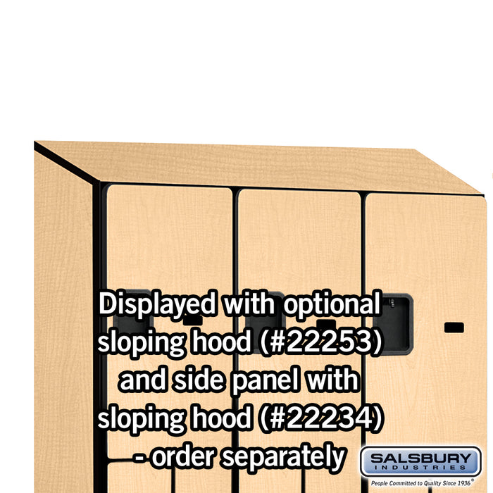 Salsbury 15" Wide Double Tier 'S' Style Designer Wood Locker - 3 Wide - 6 Feet High - 18 Inches Deep - Maple - Hasps - Sweatfully