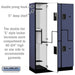 Salsbury 15" Wide Double Tier 'S' Style Designer Wood Locker - 3 Wide - 6 Feet High - 18 Inches Deep - Blue - Hasps - Sweatfully