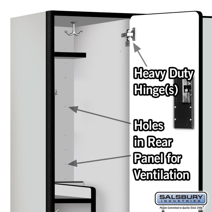 Salsbury 15" Wide Double Tier 'S' Style Designer Wood Locker - 3 Wide - 6 Feet High - 18 Inches Deep - Gray - Hasps - Sweatfully