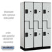 Salsbury 15" Wide Double Tier 'S' Style Designer Wood Locker - 3 Wide - 6 Feet High - 18 Inches Deep - Gray - Hasps - Sweatfully