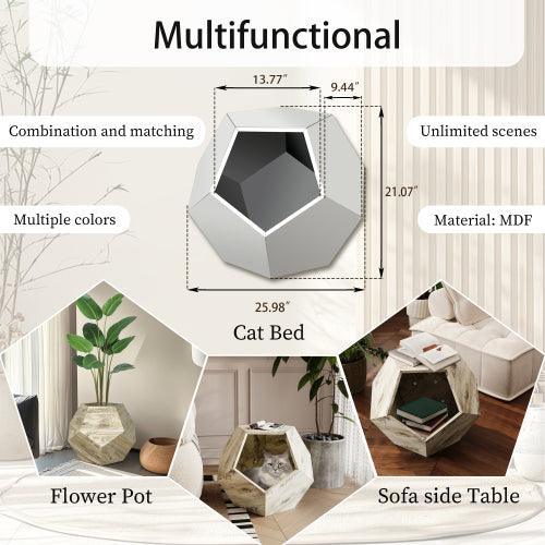 25.98'' Modern Pet Furniture Cat Carrier, Sofa Side Table, Planter MDF Multifunctional Furniture, Burmese Sumac - Sweatfully