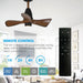 28" Kwang Farmhouse DC Motor Downrod Mount Reversible Ceiling Fan with LED Lighting and Remote Control - Sweatfully