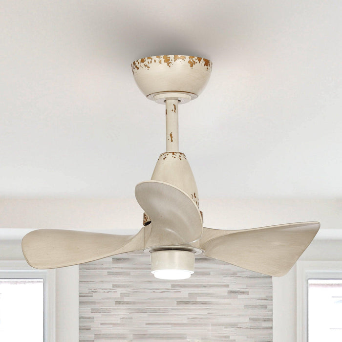 28" Kwang Farmhouse DC Motor Downrod Mount Reversible Ceiling Fan with LED Lighting and Remote Control - Sweatfully