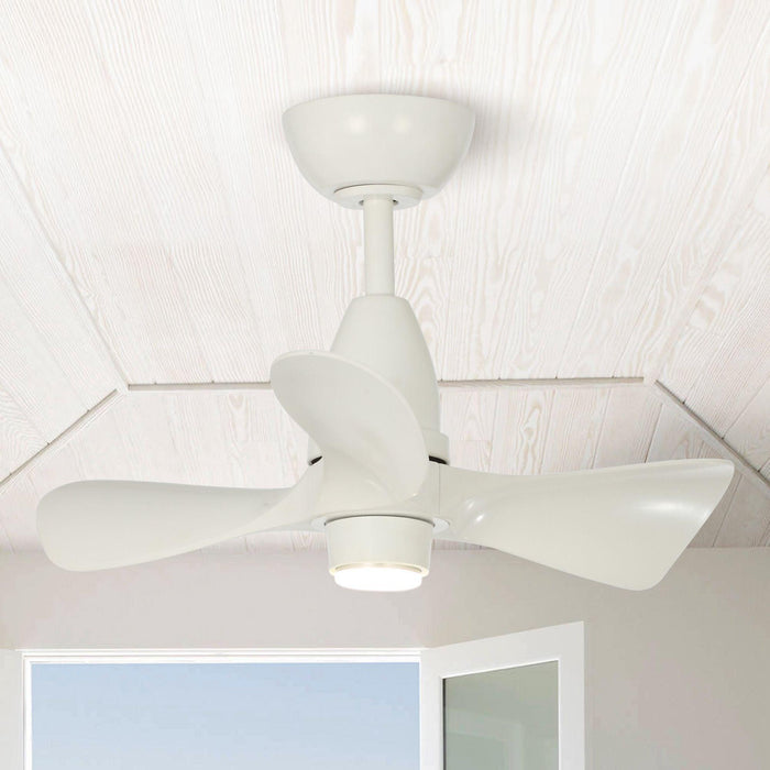 28" Kwang Farmhouse DC Motor Downrod Mount Reversible Ceiling Fan with LED Lighting and Remote Control - Sweatfully