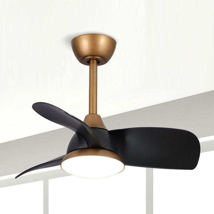 28" Modern DC Motor Downrod Mount Reversible Ceiling Fan with LED Lighting and Remote Control - Sweatfully