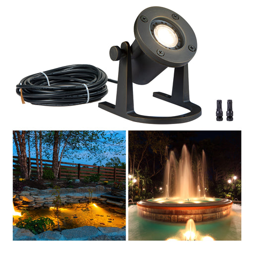 Gardenreet Cast Brass LED Underwater Pond Light for Submersible,Waterfall,Pool,Fountain (2801) - Sweatfully
