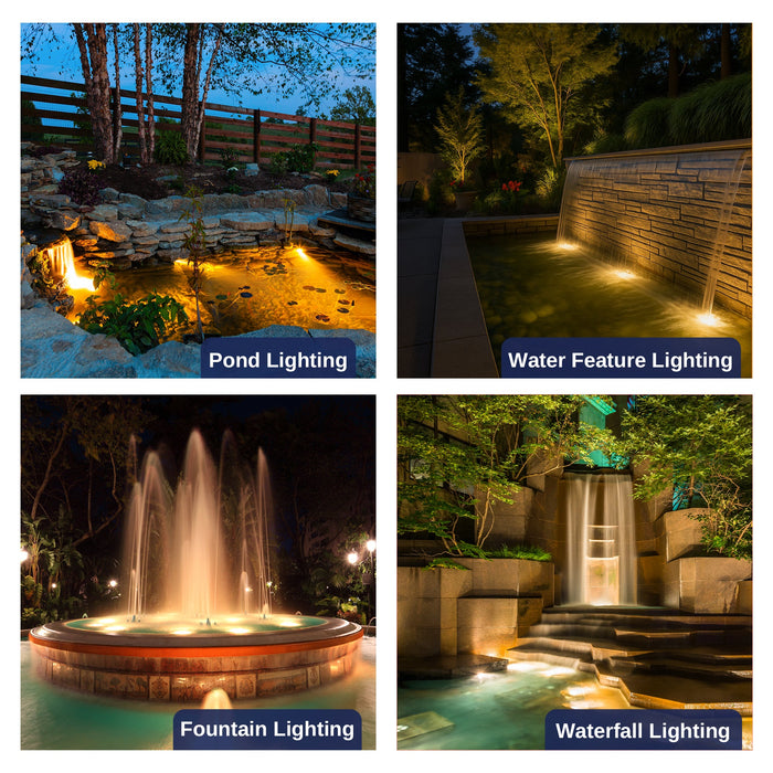 Gardenreet Cast Brass LED Underwater Pond Light for Submersible,Waterfall,Pool,Fountain (2801) - Sweatfully