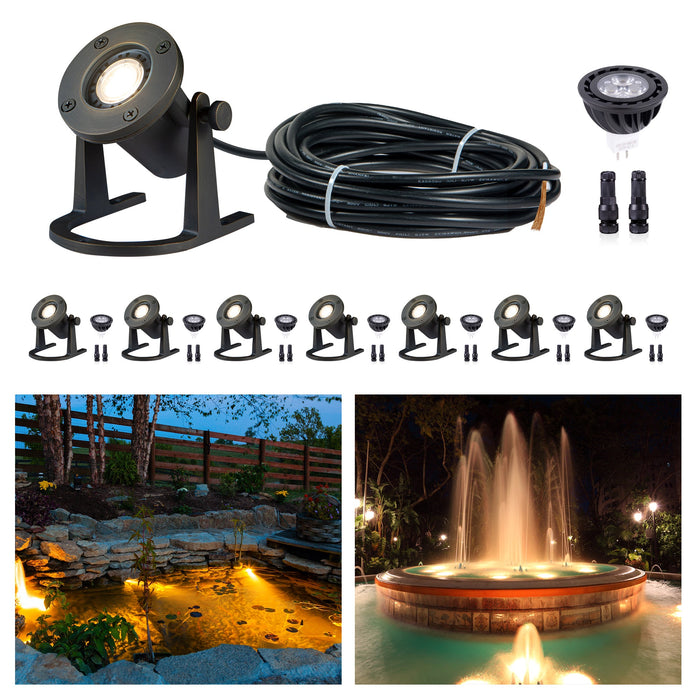Gardenreet Cast Brass LED Underwater Pond Light for Submersible,Waterfall,Pool,Fountain (2801) - Sweatfully