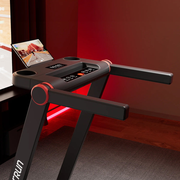 DeerRun A1 Pro Move+  6% Incline Foldable Treadmill——2025 Upgraded Chip & NFC Support | 350Lbs, 10mph Black - Sweatfully