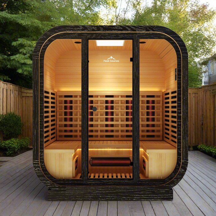 Peak Saunas El Capitan 4-Person Outdoor Full Spectrum Infrared Sauna with Smart WiFi App Control - Sweatfully