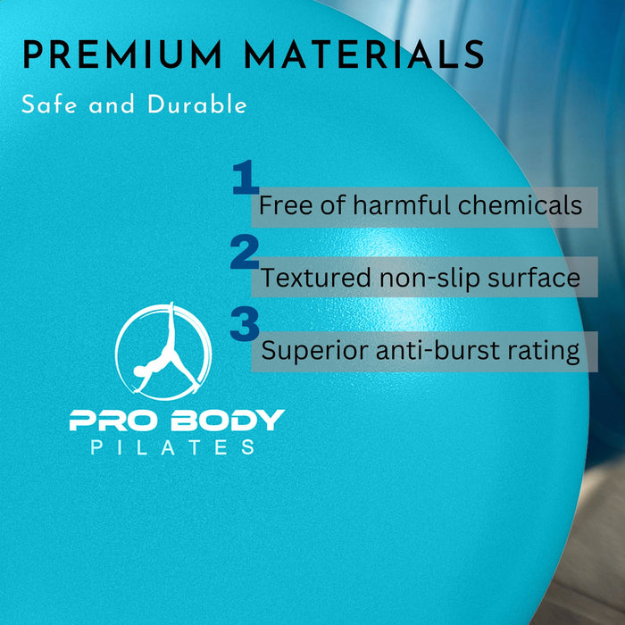 9 Inch Small Exercise Ball for Stability, Barre, Pilates, Yoga, and Balance (Electric Blues) - Sweatfully