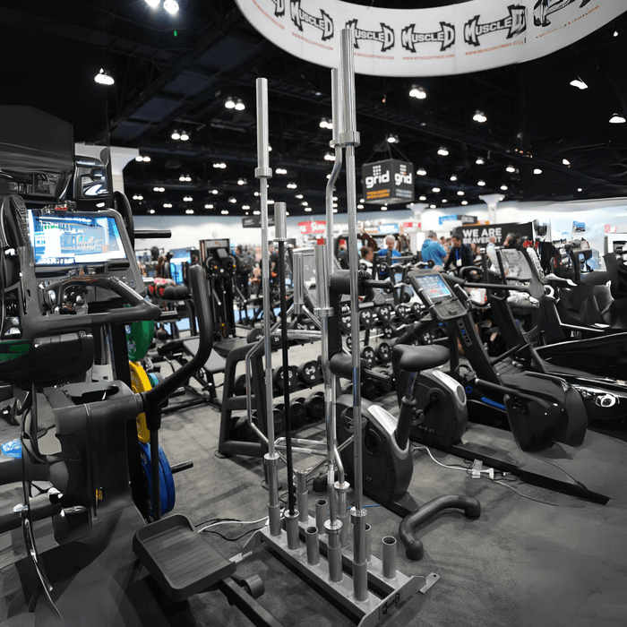 Vertical Olympic Bar Rack - 10 Bar - Muscle D Fitness -  Sturdy Vertical Olympic Bar Holder - Sweatfully