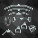 Essentials Cable Attachment Kit - Cable Attachment Kit #2 - Muscle D Fitness - 48 & 36" Lat Bar Curl Bar Single and Double Handles Triceps Rope - Sweatfully