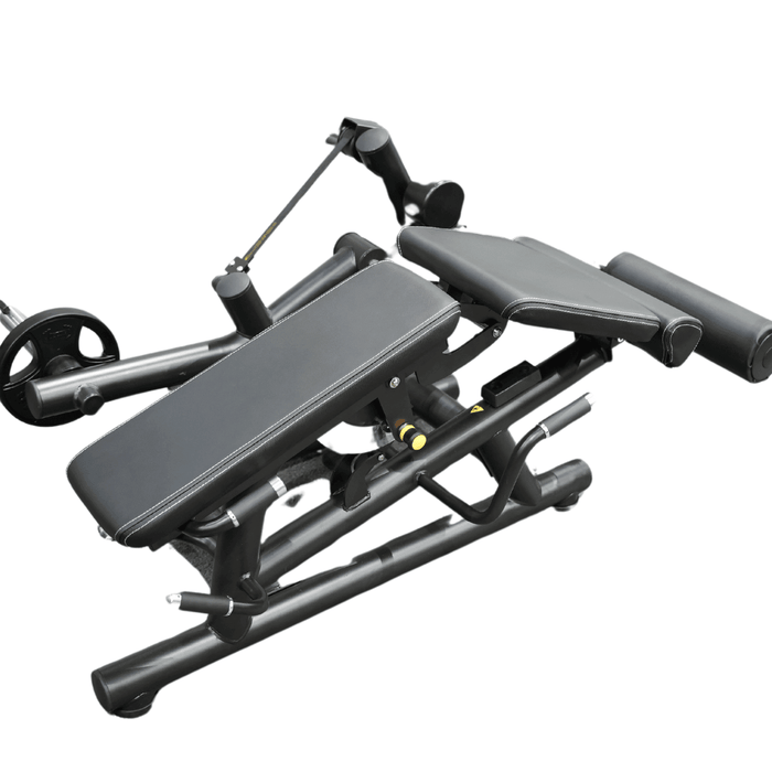 Pro Strength Leg Extension / Prone Leg Curl Combo - Muscle D Fitness - Plate Loaded Quad & Hamstring Machine - Sweatfully