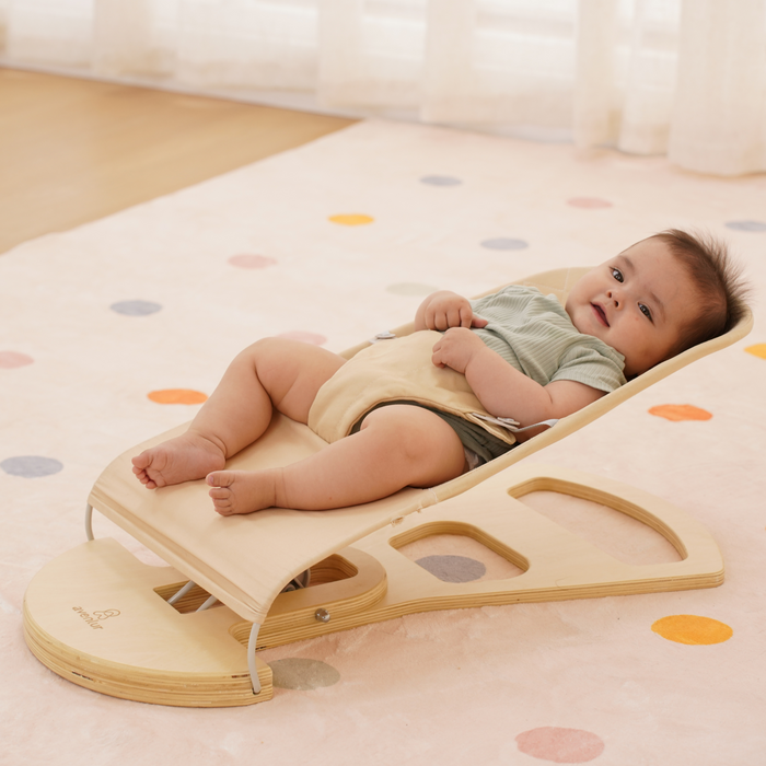 Avenlur Fir Wooden Baby Bouncer – Foldable Infant Rocker with Play Arch - Sweatfully