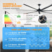 84 Inch 100 Inch Silent Storm Extra Large Ceiling Fan with Remote Control - Sweatfully