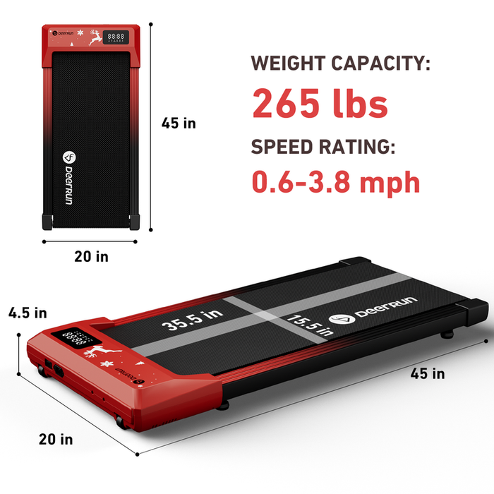 DeerRun Q1 Urban Mini Under-Desk Treadmill with Remote Control - Sweatfully