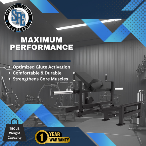 SFE Commercial Plate Loaded Hip Thrust Glute Machine (New) - Sweatfully