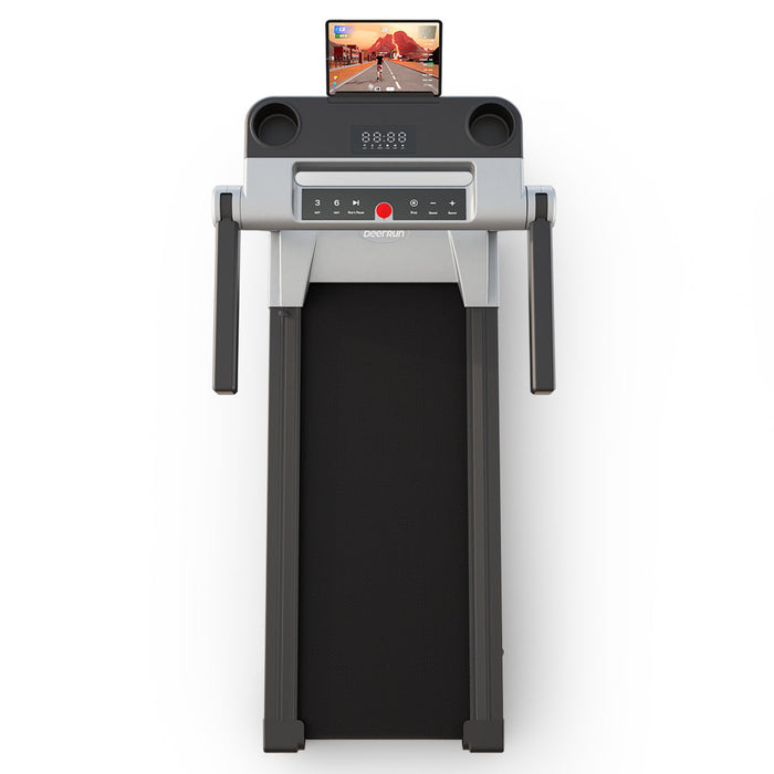 DeerRun A1 Pro Move+  6% Incline Foldable Treadmill——2025 Upgraded Chip & NFC Support | 350Lbs, 10mph Silver - Sweatfully