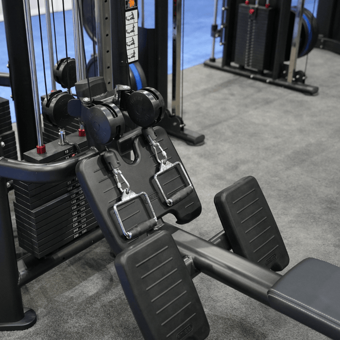 4 Stack Megatron Deluxe Jungle Gym - Muscle D Fitness - Commercial Lat Pull, Low Row, Adj. Hi/Low Pulleys - Sweatfully