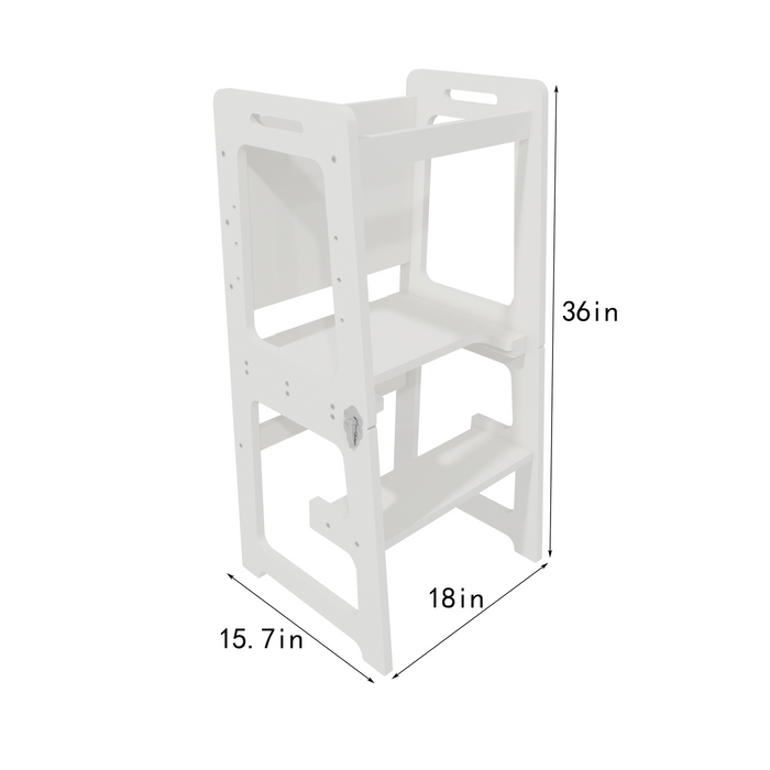Date - 4 in 1 Kitchen Tower, Desk, Step Stool and Chalkboard - Sweatfully