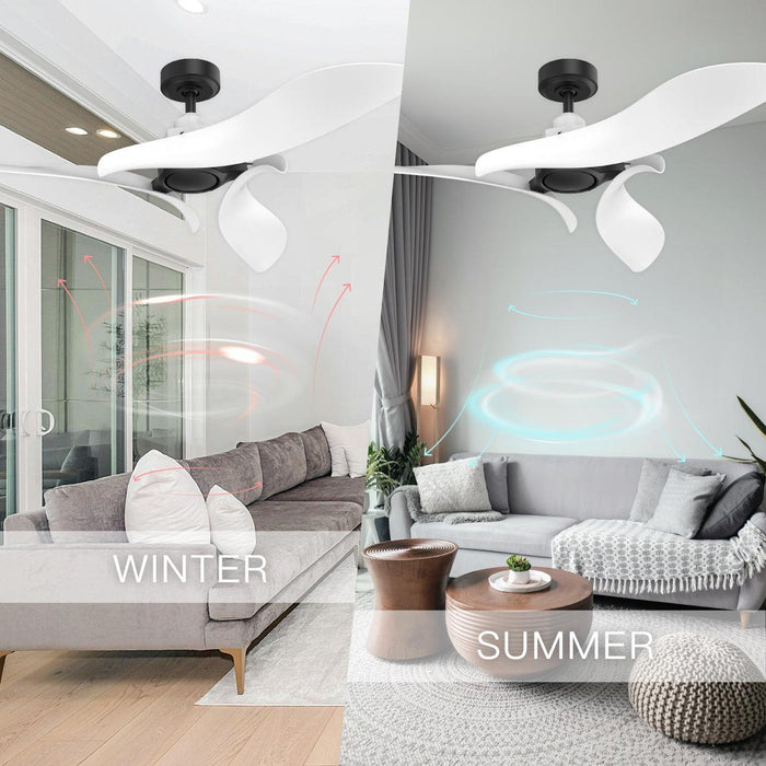 54" DC Motor 6 Speed Black Ceiling Fan - Sweatfully