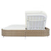 Outdoor Daybed, Patio Rattan Daybed with 5-Position Adjustable Backrest and Removable Cushions & Pillows for Garden, Backyard, Poolside - Sweatfully