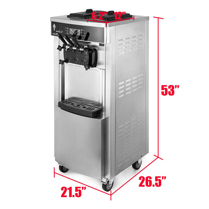 3 Flavor Commercial Stainless Steel Soft Serve Ice Cream & Frozen Yogurt Maker Machine (94825173) - Sweatfully
