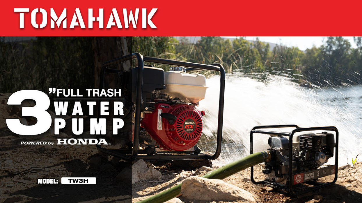 PRE ORDER: 3 Inch Trash Water Pump 375 GPM 8 HP GX270 powered by Honda Portable Utility - Sweatfully