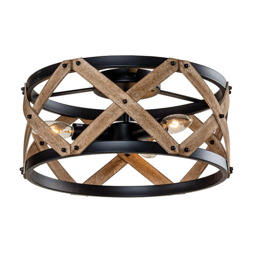 3-Light Industrial Drum Flush Mount Ceiling Light - Sweatfully