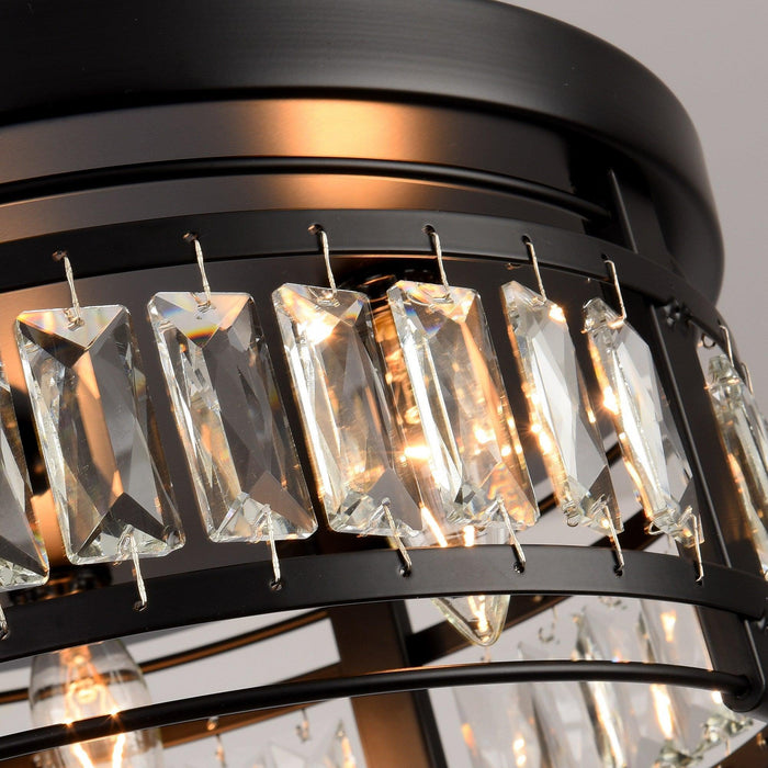 3-Light Modern Crystal Flush Mount Ceiling Light - Sweatfully