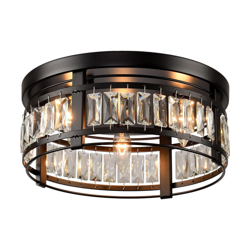 3-Light Modern Crystal Flush Mount Ceiling Light - Sweatfully