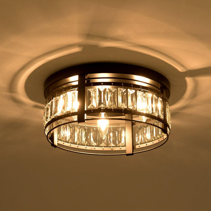 3-Light Modern Crystal Flush Mount Ceiling Light - Sweatfully