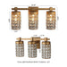 3-Light Modern Golden Linear Vanity Lights Wall Light - Sweatfully