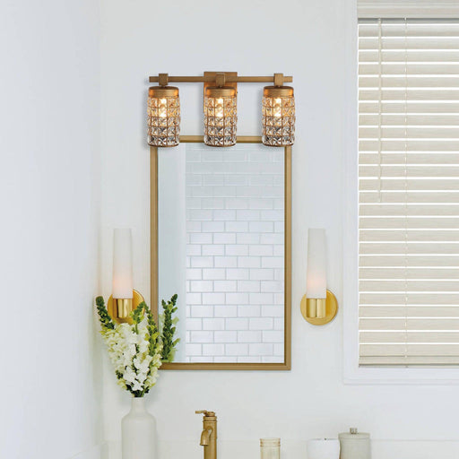 3-Light Modern Golden Linear Vanity Lights Wall Light - Sweatfully