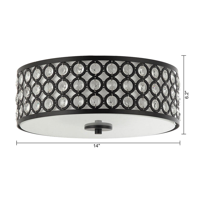3-Light Modern LED Flush Mount Light with Crystal - Sweatfully