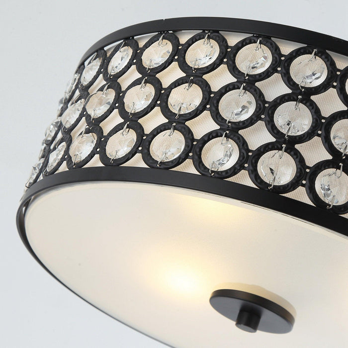 3-Light Modern LED Flush Mount Light with Crystal - Sweatfully