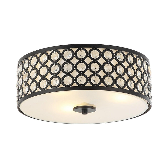 3-Light Modern LED Flush Mount Light with Crystal - Sweatfully