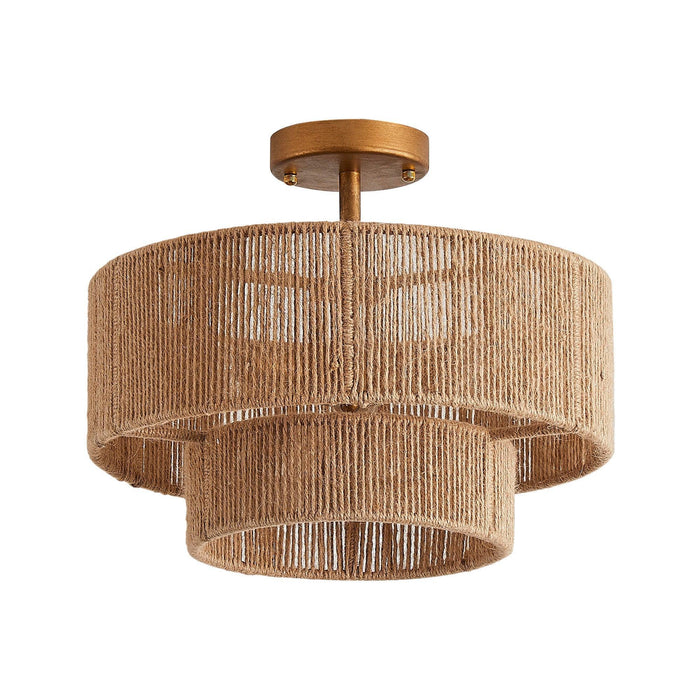 3-Light Traditional Farmhouse Wabi-Sabi Flush Mount Light - Sweatfully