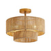 3-Light Traditional Farmhouse Wabi-Sabi Flush Mount Light - Sweatfully